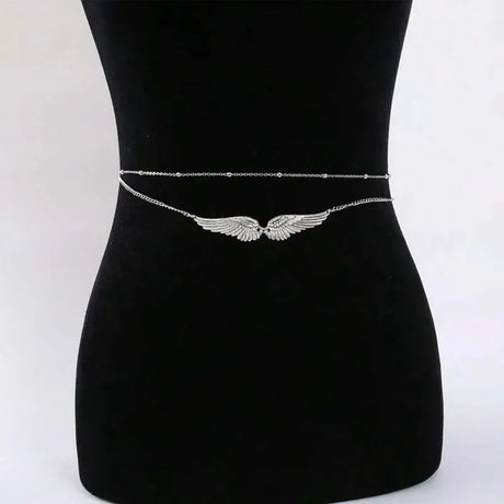 Antique Fashion Waist Chain for Women Charm Double Layer Angel Wings Body Chain Bikini Summer Beach Accessory Jewelry Gift