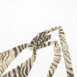 Halter V Neck Striped Print Tank Top Women Backless Sleeveless Bare Midriff Halter Crop Tops Female Tube Top Cropped Vest