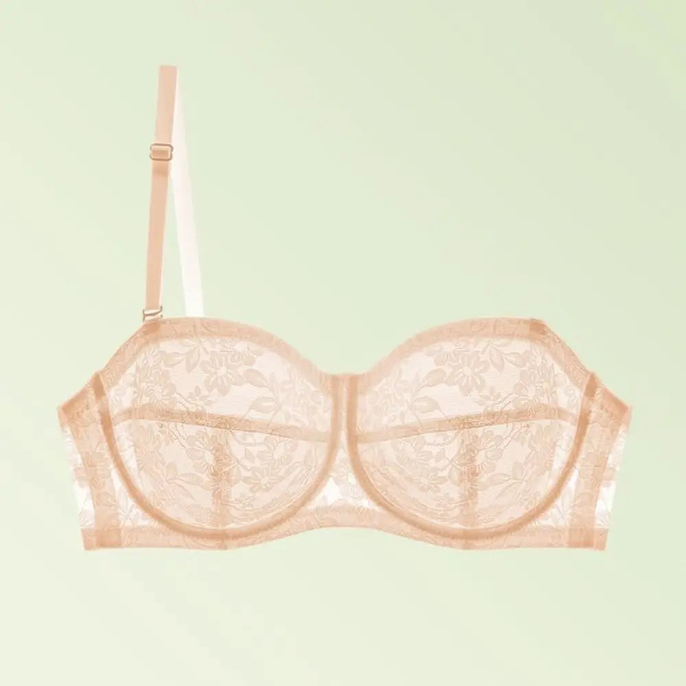 Mesh Thin Lace Transparent Bra Close-fitting Shockproof Seamless Invisible Bra Anti-sagging Lingerie Push Up Underwear Wedding