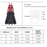 Carnival Halloween Lady Vampire Devil Costume Gothic Demonic Glamour Queen Playsuit Cosplay Fancy Party Dress