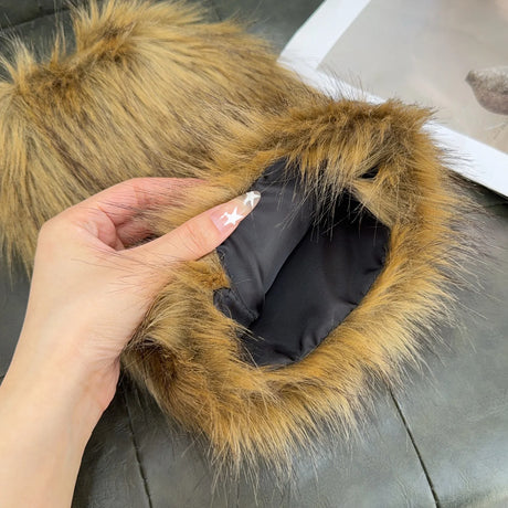 New Y2k Faux Fur Leg Warmers Spicy Girl Harajuku Winter Warm Furry Boots Cover Socks Jk Vintage Hiphop Cosplay Socks Accessories