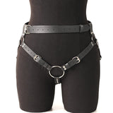 Punk Gothic Adjustable PU Leather Waist and Thigh Harness Strap for Men, Trendy Decor Accessory for Holiday Carnival and Street