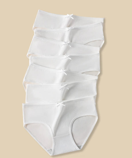 7PCS Women Disposable Panties White Briefs Breathable Cotton Underwear Soft Cute Girls Pantys Solid Underpants Female Lingerie