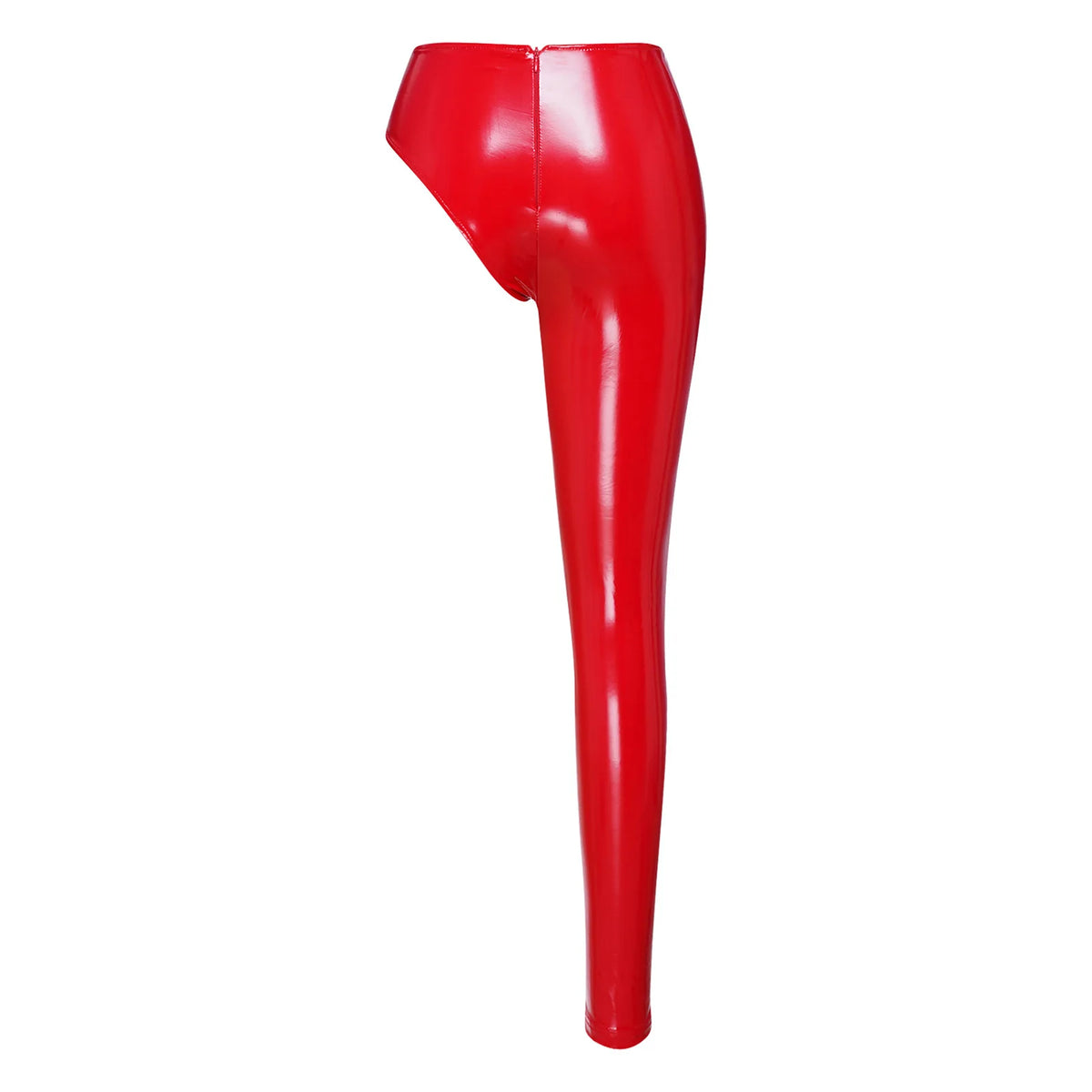 Womens Patent Leather Single-leg Pants Clubwear Glossy High Waist Leggings Tights Trousers for Rave Nightclub Party Pole Dance