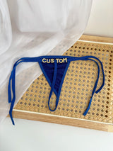 Personalized Custom Rhinestone Letter Name  Low Waist Strap Thong G-String Tanga Underwear Bikini Wife Girlfriend Custom Gift