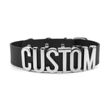Black Goth Belt PU Customized Letters Choker Necklace Punk Sexy Men Women Personalized Collars Buckle Chocker Cosplay Jewelry
