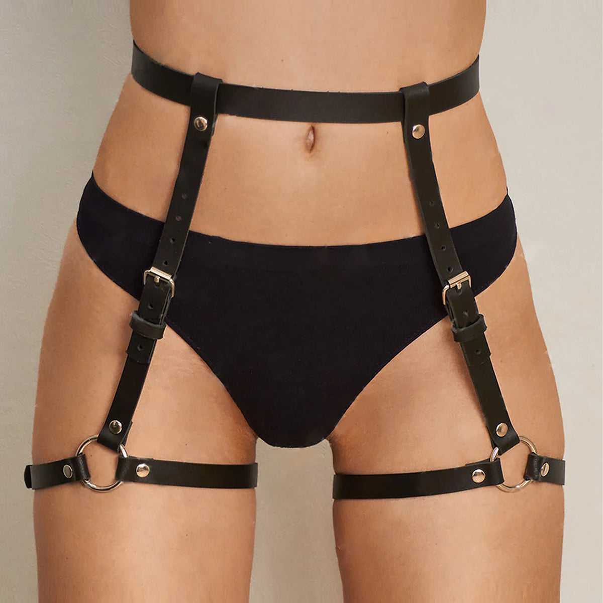 Sexy PU Leather Thigh Garter Belt Buttocks Harness for Women Body Bondage Goth Fetish Clothing Accessories Adult Sex Toy