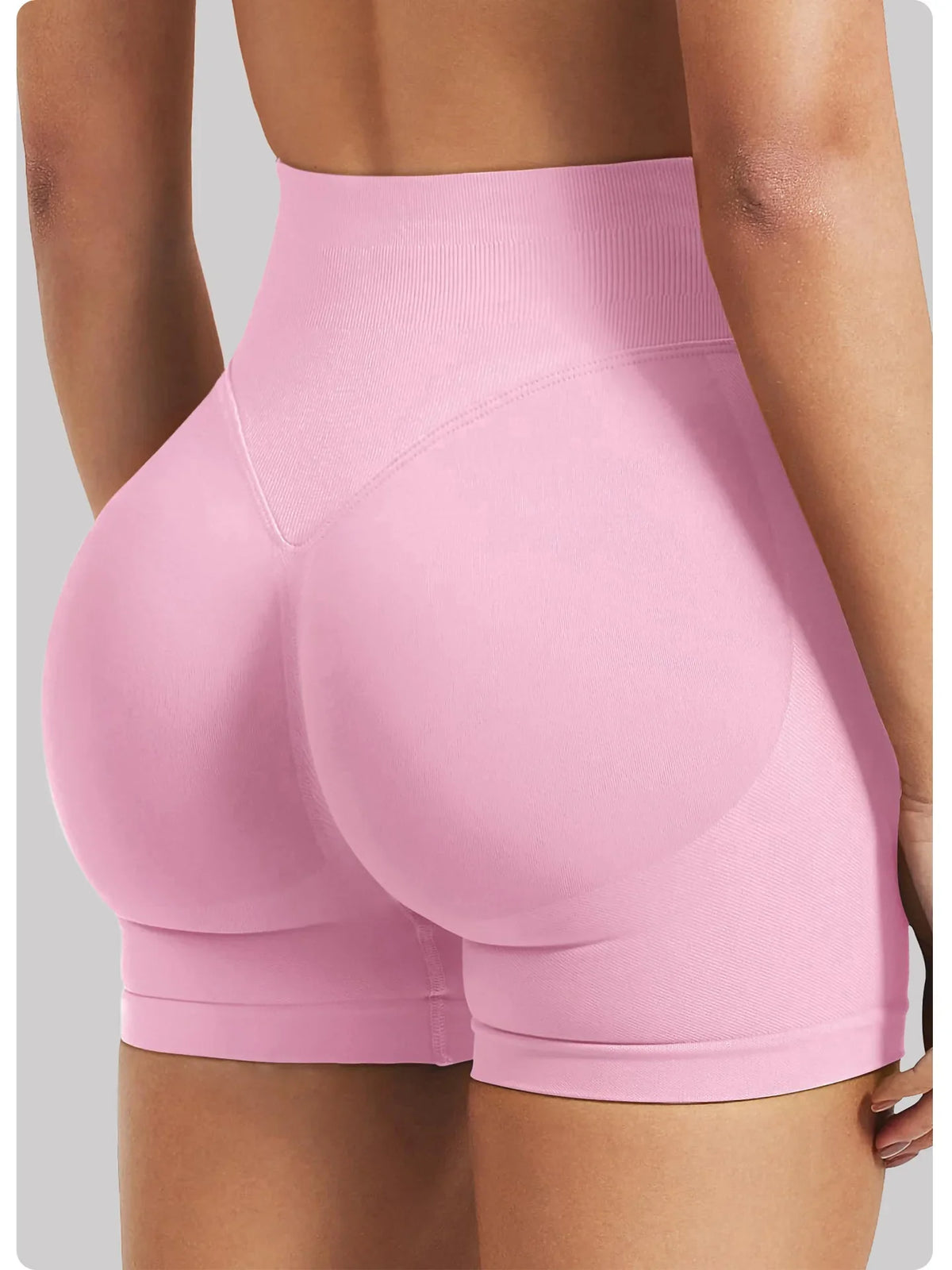 Women Seamless Yoga Leggings Summer Fitness High Waist Gym Shorts Scrunch Shorts Booty High Stretch Running Bike Pants