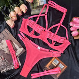 Tornova Erotic Lingerie with Steel Ring Women Hot Delicate Straps Gather Together Private Seductive Nightclub Corset Garter Set