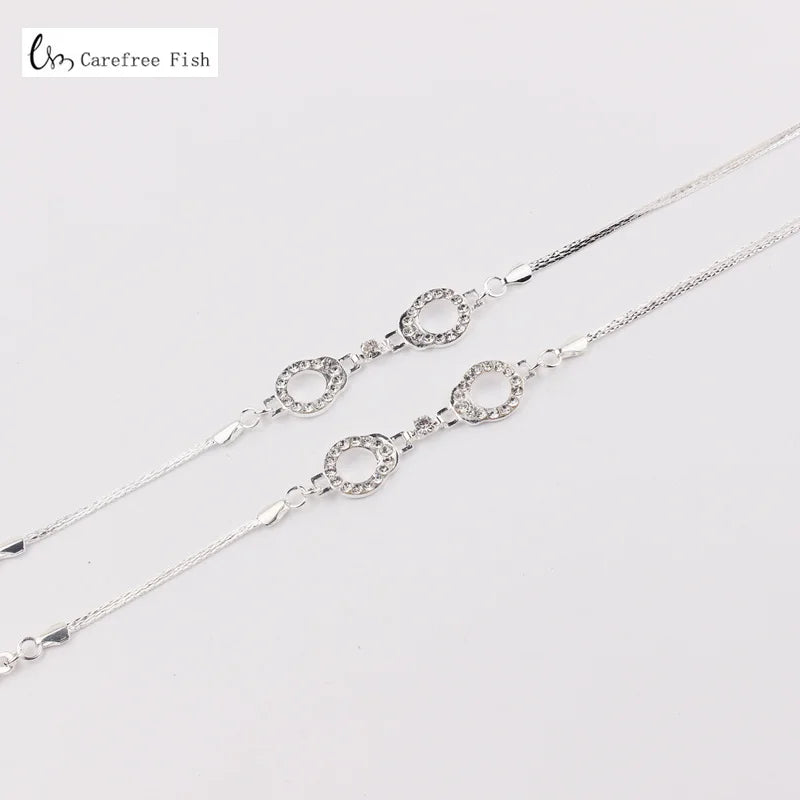 Detachable Rhinestone Metal Bra Strap for Women, Non-Slip Invisible Adjustable Crystal Shoulder Straps,Lingerie Accessories Gift