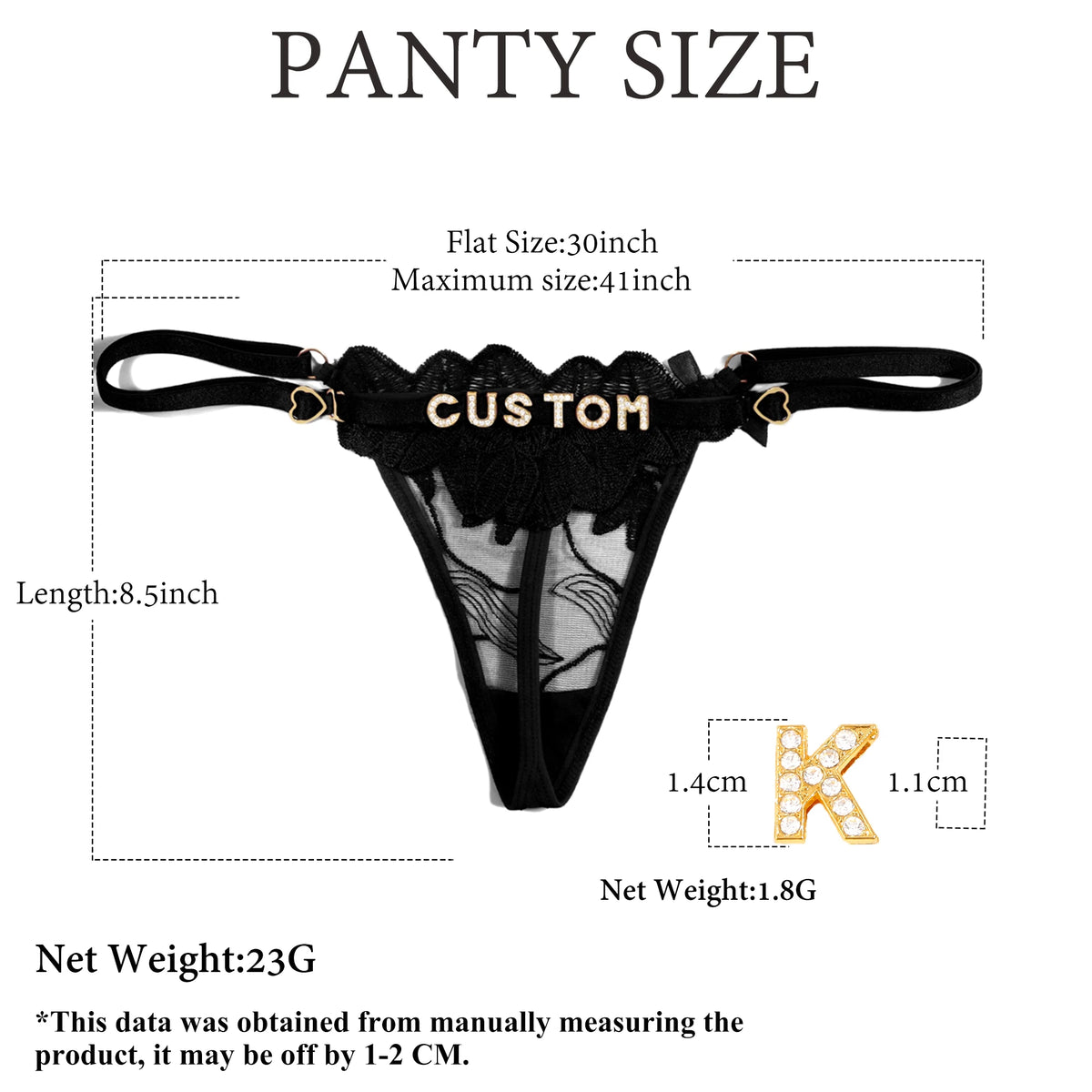 Sexy Customized Name Lace Thong Panties for Women Adjustable Underwear Detachable DIY Letter Personality Valentine's Day Gift