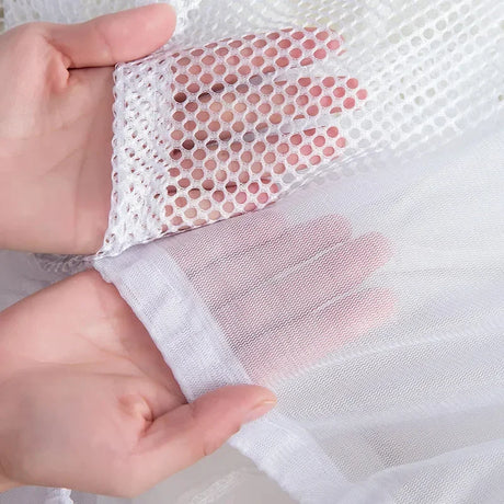 1Pc Drawstring Mesh Laundry Bags Fine/Coarse Mesh Washing Machine Travel Laundry Pouch Soft White Lingerie Storage Clothing Hot
