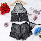 Sexy Lingerie Hollowed Out Suit Transparent and Seductive Mesh See Through Sets for Women Porn Lace Bra Lingerie Sets Intimates