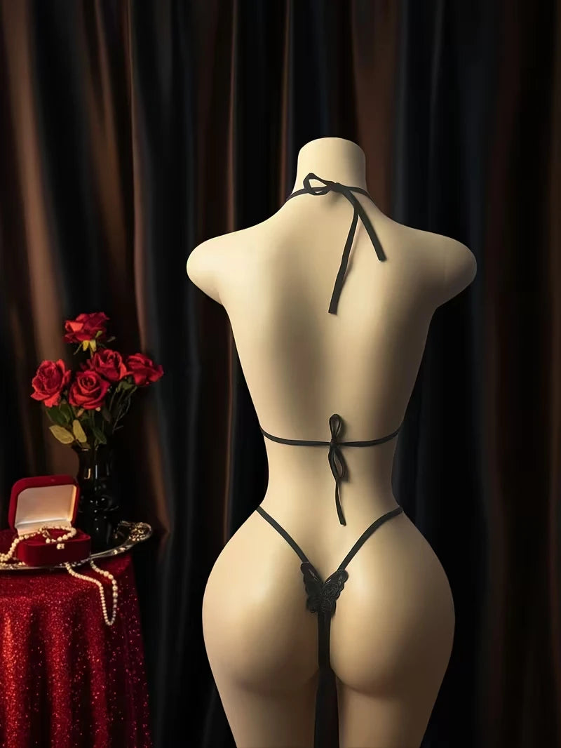 Super Hot Sexy Bodysuit Butterfly Open Bra Woman Lingerie For Sex Open Crotch Vulgar Porn Underwear Erotic Outfit Babydoll Dress