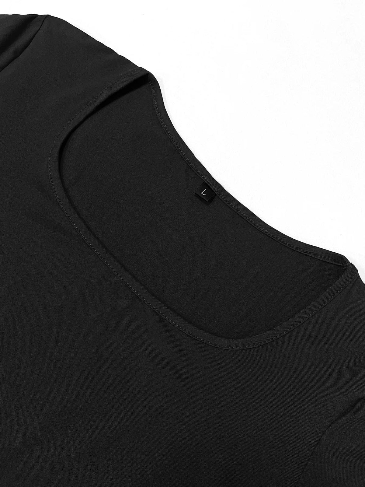 Women's Solid Long Sleeve Bodycon Dress, Chic Basic Minimalist Causual Fashion Scoop Neck Long Dress, Womenswear