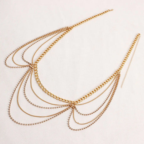 Bikini Sexy Body Chain Acrylic Crystal Wave Waist Chain For Women Sex Fashion Ladies Body Jewely Accessories Wholesale