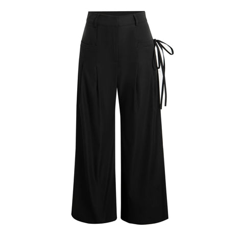 Women Wide Leg Cargo Pants High Waist Streetwear Trousers 2026 Spring Autumn Solid Black Loose Pleated Casual Pants S-XXL Size