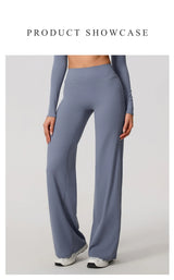 New Summer High Waist Wide-Leg Yoga Joggers Women's Autumn Casual Outdoor Sweatpants Female Straight Tracksuit Bottoms