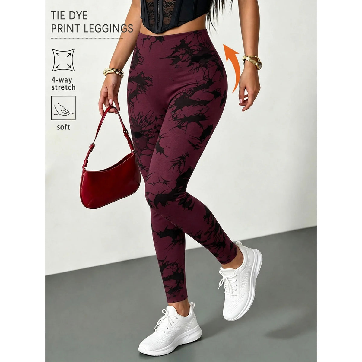 Super Soft High Waisted Tie Dye Leggings for Women Yoga Running Gym No See Through Workout Athletic Tights Gym Fitness