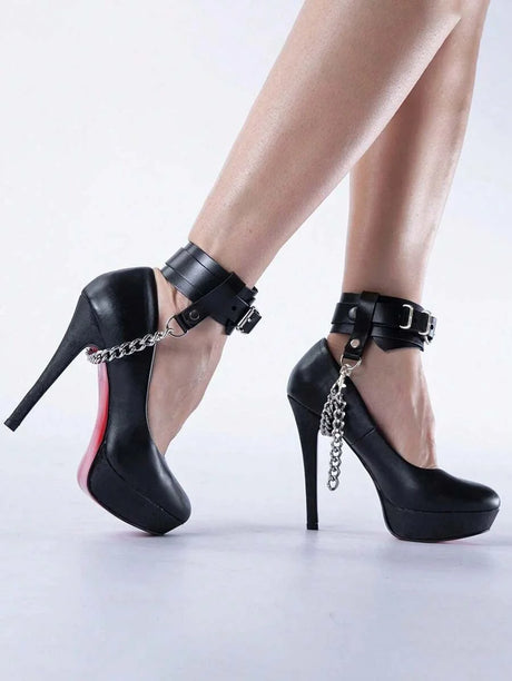 2PCS Women's Fashion Leather Leg Rings Adjustable Sexy Leg Decorations with Daily Date Party BDSM Clothing Accessories