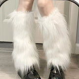 1/2Pairs Artificial Fur Plush Leg Warmers Women Autumn Winter Thermal Long Socks Girls Fashion Japanese Knee-length Stockings