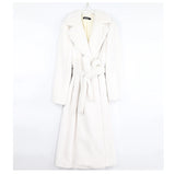 Mauroicardi Winter Long White Black Warm Thick Soft Flowy Fluffy Faux Fur Coat Women Sashes Loose Casual Furry Overcoat 2024
