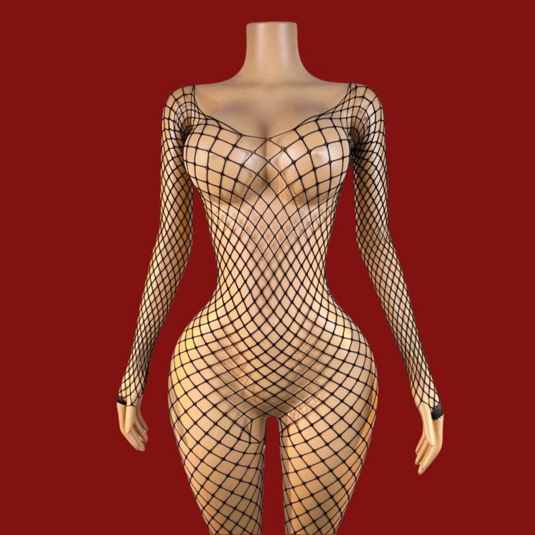 Babydolls Sexy Adult Open Crotch Body Stockings Female Black Women Fishnet Lingerie Underwear Transparent Bodysuit Costumes