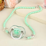 【Beautiful】Sweet Beads Chain Pacifier Gag Collar Couple Toy Soft Silicone High-end Adult Pacifier Creating An Exclusive Luxury