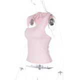 Dulzura Asymmetric One Shoulder Backless Slim Sleeveless Tank Top Women'S Solid Sexy Casual Top Street Style Y2K Summer Clothes