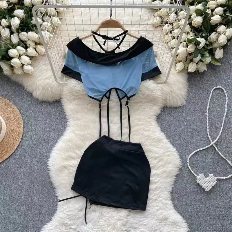 Women Sets Ruffled Apron Shorts Headband Maid Cosplay Costume Rabbit Officer Party Park Performance Sexy Suits Hotsweet Clothes