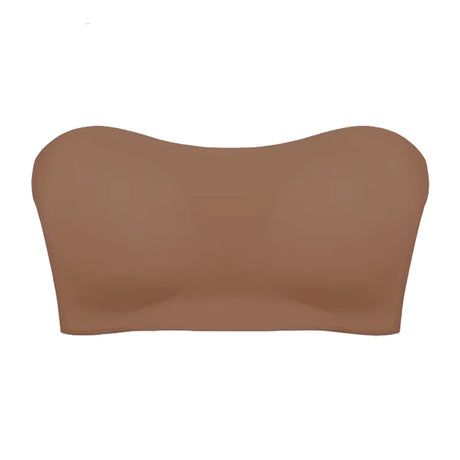 Women's Sexy Strapless Push Up Bra Removable Padded Seamless Ice Silk Top Women Invisible Beauty Back Anti-slip Off-shoulder Bra