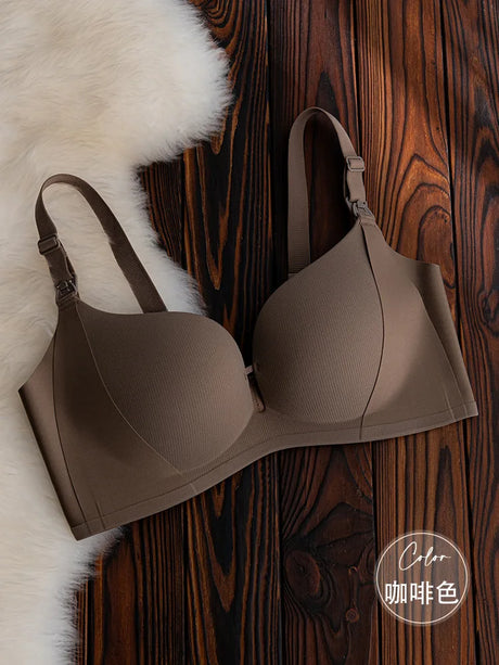Smooth Nursing Bra Prevents Sagging Gathers Support Womans Brassiere Three-row Hooks Postpartum Use All Stages Ladies' Bra Daily