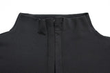 Sexy Black Hollow Out Mini Dress Fashion Women's Turtleneck Short Sleeve High Waist Slim Dresses Lady Evening Club Fashion Robes