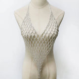 Sexy Sparkly Tassel Chest Chain Mesh Tassel Body Harness Chest Chain Bra Top Rhinestone Lingerie Bikini Sexy Body Jewelry Gift