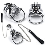 ORALSX Stainless Steel Testicle Pendant Scrotum Locking Ring Male Penis Bondage Rings BDSM Penis Exercise Gay Adult Sex Toys