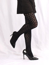 Retro Hollow Out Dot Round Floral Women's Pantyhose Thin Sexy Mesh Breathable Hottie Slim Fit Tights