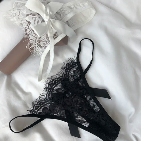 Lace Sexy Panties Thong Women Briefs Girls G String Hollow Out Transparent Underwear Female Thin Low Waist Lingerie Size S-XL