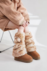 New Winter Faux Fur Plush Deer Leg Warmers Kawaii Furry Boots Socks Cover Punk High Boots Socks Performance Costume Leg Warmers