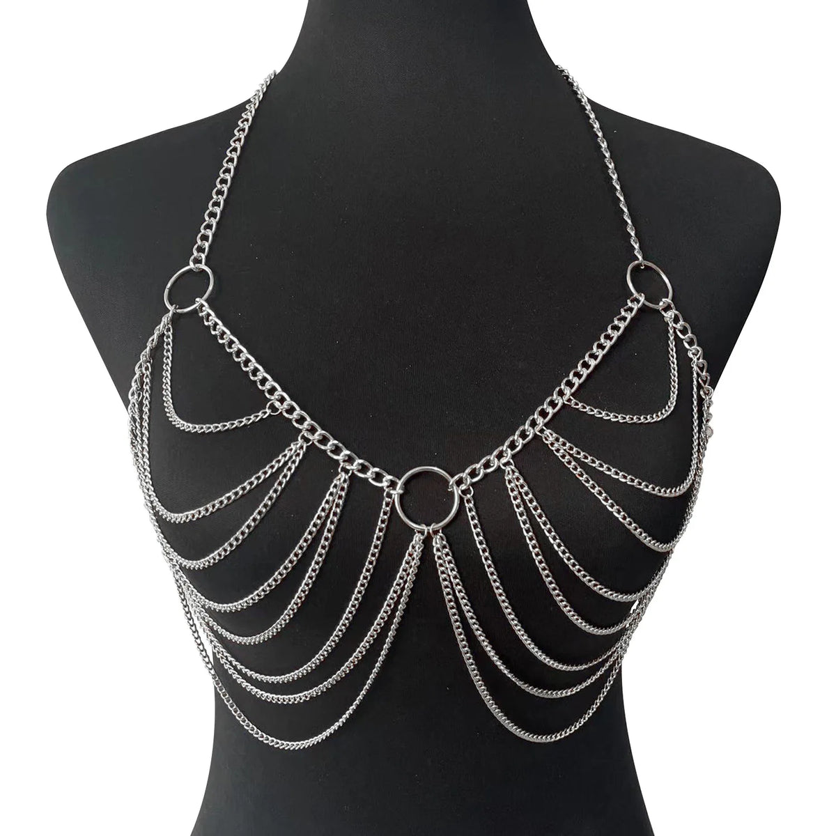 Metal Body Chain Bra Harness Sexy Chest Chain Beach Body Jewelry For Women 2025 Rave Accessories