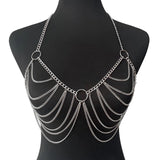 Metal Body Chain Bra Harness Sexy Chest Chain Beach Body Jewelry For Women 2025 Rave Accessories
