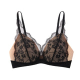 SUJIIN Sexy Wireless Lace Bras for Women Summer Push Up Plunge Deep V Small Chest Bra Lady French Breathable Lingeries MX326