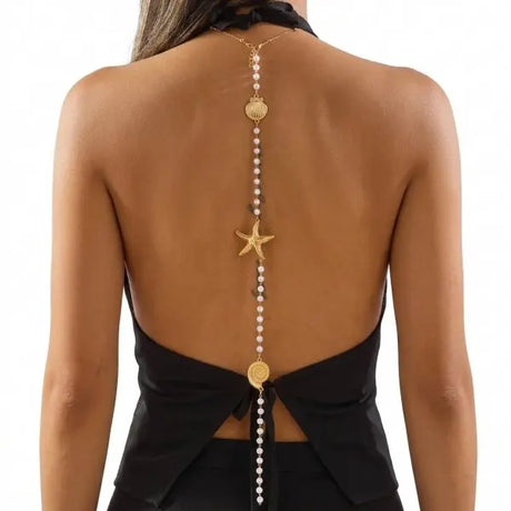 Simple Multilayer Rhinestone Back Chain Necklaces for Women Sexy Metal Shiny Crystal Bikini Waist Chain Body Chain Jewelry Gifts