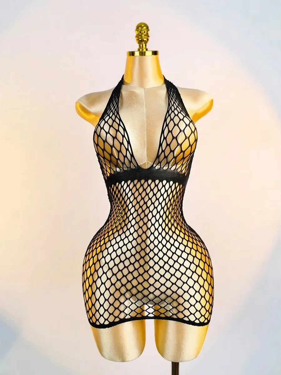Erotic Crotchless Lingerie Mesh Hollow Bodysuits Underwear Female Teddies Bodysuit,Sexy Fishnet Bodystockings For Women