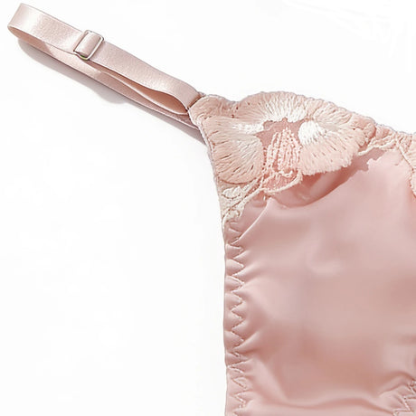Women's Pink Sheer Hot Sexy Adult Lingerie Ladies Floral Lace Sexy Bras Set Push Up Bra Underwire Women Bra and Panties Sets