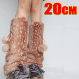 New Winter Faux Fur Plush Deer Leg Warmers Kawaii Furry Boots Socks Cover Punk High Boots Socks Performance Costume Leg Warmers