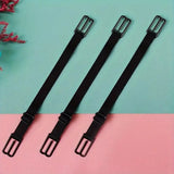 3-Pack Anti-Slip Bra Strap Holders | Adjustable Elastic Clips with Metal Buckles (Black/White/Beige)