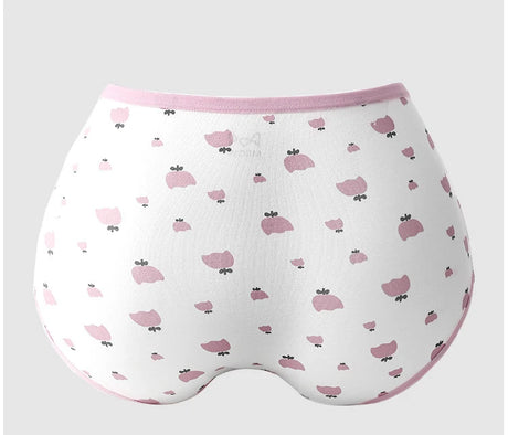 4Pcs Cotton Women Panties Breathable Underwear Fashion Print Ladies Briefs Slim Soft Underpants High-Rise Sexy Ladies Lingerie
