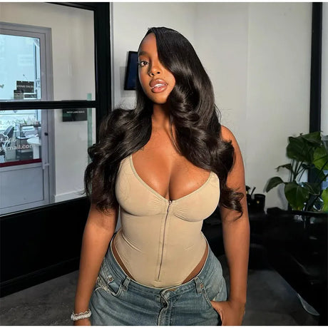 Sexy Tight Corsets Bodysuit For Women Deep V-neck Zippers Sleeveless Slimming Underwear 2026 New Lady Solid Backless Rompers
