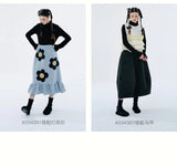Green Plaid Lamb Wool Lantern Pants Female clothing women's pants and trousers Elastic Waist Loose Baggy Trousers for woman