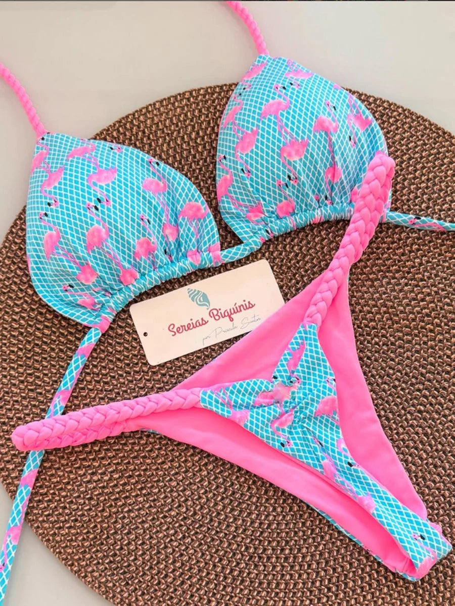Micro Bikinis Women Swimsuit New Sexy Swimwear Halter Bikini Set Brazilian Biquini Female Thong Beachwear Party Wear